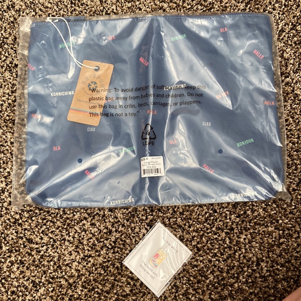 NWT Marine Layer Navy Oh Hey Large Pouch